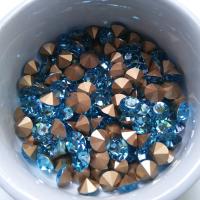 Swarovski 24ss/28ss/38ss Chaton Round Aquamarine (202) 6/12/24/100/300/500 Pieces