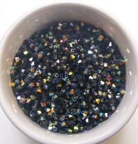 Swarovski (4mm) Jet AB Bicones beads 36/72/144/432/720 Pieces, black rainbow, embroidery materials, couture making, bijoux rare findings
