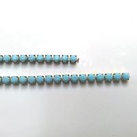 16SS Close Vintage Rhinestone Chain Turquoise 4mm 1/2/5/15 Meters vintage findings, strass chains, craft supplies, rare craft supplies, deco