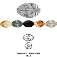 Swarovski Art 5650 (12mm) Cubist Crystal Beads in Crystal Silver Shade 2/6/24/72 pieces Vintage Crystals