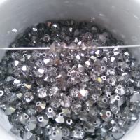 5x3mm Crystal Silvernight Preciosa Flat Bicone Spacer Beads 20/72/144/432/1000 Pieces jewelry making, vintage rare findings, premium beads