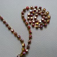 16 SS Rhinestone Chain Vintage Coral Red AB 4mm 1/2/5/15 Meters vintage strass chains, craft supplies, premium findings, doll making