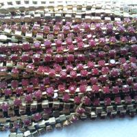 12 SS Rhinestone Chain Vintage Glass Pressed Chatons Opaque Chocolate Reddish Brown 3mm 1/2/5/15 Meters vintage supply, brouch making