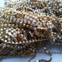 14PP Rhinestone Chain Swarovski White Opal 2mm (0.5/1/2/5 meters) Wedding Bridal Supplies|Jewelry Making|Decoration, vintage findings, rare