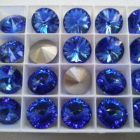 18mm Swarovski 1122 Rivoli SAPPHIRE Foiled 2/6 pieces (206) jewelry making stones