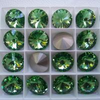 18mm Swarovski 1122 Rivoli PERIDOT Foiled (214) jewelry making stones
