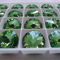 18mm Swarovski 1122 Rivoli PERIDOT Foiled (214) jewelry making stones