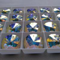 16mm Swarovski 1122 Rivoli CRYSTAL Aurore Boreale Foiled ring stone jewelry making strass findings