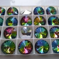 18mm Swarovski 1122 Rivoli Crystal Vitrail Medium Foiled 2/6 Pieces 001 VM PREMIUM MATERIALS