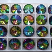 18mm Swarovski 1122 Rivoli Crystal Vitrail Medium Foiled 2/6 Pieces 001 VM PREMIUM MATERIALS