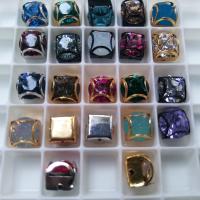 Swarovski 39ss Vintage Clips Sewon (31 Crystal Colors) 4 Hole Sliders 6/12/24/100 Pieces, Silver/Gold/Black Fittings PREMIUM Materials