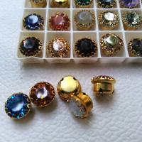 Swarovski 39ss Vintage Clips Sewon 27 Crystal Colors 4 Hole Sliders 6/12/24/100 Pieces BRASS SETTINGS embroidery materials craft vintage