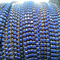6 SS Rhinestone Chain Vintage Glass Pressed Chatons Opaque Royal Blue 2mm 1/2/5/15 Meters vintage findings, strass chains, craft supplies