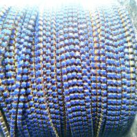 6 SS Rhinestone Chain Vintage Glass Pressed Chatons Opaque Royal Blue 2mm 1/2/5/15 Meters vintage findings, strass chains, craft supplies