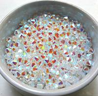 5mm Crystal 2X Aurore Boreale Swarovski Bicone 12/36/72/144/432/720 Pieces (001 AB) rainbow beads, jewelry making, couture embellishments