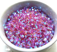 5mm Rose 2X Aurore Boreale Swarovski Bicones 12/36/72/144/432/720 Pieces (209) rainbow beads, wedding decoration, couture materials