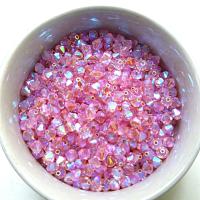 5mm Light Rose 2X Aurore Boreale Swarovski Bicone rainbow beads 12/36/72/144/432/720 Pieces (223) pink embellishments, embroidery materials
