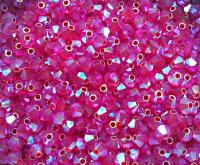 3/4mm Swarovski Light Siam AB 2X FC Bicones Rainbow Beads 36/72/144/432/720 Pieces rainbow beads, jewelry making, couture embellishment