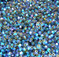 Swarovski (3/4mm) Olivine AB 2X FC Bicones 36/72/144/432/720 Pieces (228 AB) rainbow beads, jewelry making, couture embellishments