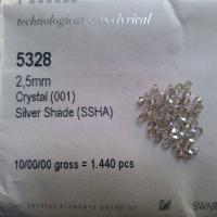 2.5mm Crystal Silver Shade Swarovski Bicone Xillion 36/72/144/432/1000 Pieces 5328 Jewelry findings, embroidery materials, jewelry making