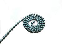 6 SS Rhinestone Chain Vintage Glass Pressed Chatons Opaque Turquoise (2mm) 1/2/5/15 Meters embroidery materials, craft vintage findings