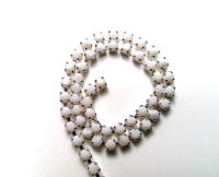 16 SS Rhinestone Chain Vintage Glass Pressed Chatons Chalk White Opaque Silver Plated (4mm) 1/2/5/15 Meters Wedding |Decoration