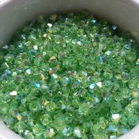 Swarovski (3/4mm) Peridot AB Bicones rainbow beads 36/72/144/432/720 Pieces rainbow beads, jewelry making, couture embellishments