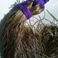 DARK KHAKI Metallic French Wire, Bullion Wire, Gimp Wire 50/100/200/400 Grams, embroidery materials, couture threads, metallic wire