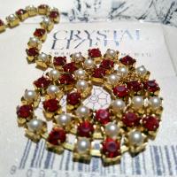 16ss Vintage Swarovski Rhinestone Chain Light Siam and Pearl (4mm) 0.5/1/2/5/15 Meters Wedding Bridal Supplies|Jewelry Making|Decoration