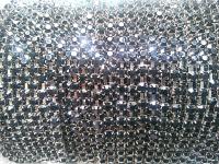 12 SS Rhinestone Chain Vintage Glass in Jet Silver Plated / Vintage Black 3mm 1/2/5/15 Meters