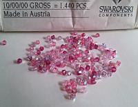 4mm Swarovski Pink Mixes in Aurore Boreale Bicones rainbow beads, 36/72/144/432/720 Pieces jewelry making, jewelry making, embroidery