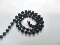 12 SS Rhinestone Chain Vintage Glass in Jet Silver Plated / Vintage Black 3mm 1/2/5/15 Meters