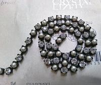 16ss Vintage Swarovski Rhinestone Chain in Crystal and Pearl (4mm) 0.5/1/2/5/15 Meters Wedding Bridal Supplies|Jewelry Making|Decoration