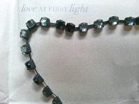 16ss Swarovski 2088 Chain in Flat Back shaded Black Diamond (4mm) 0.5/1/2/5 Meters Vintage Black Settings Bridal Supplies, strass chains