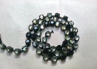 16ss Swarovski 2088 Chain in Flat Back shaded Black Diamond (4mm) 0.5/1/2/5 Meters Vintage Black Settings Bridal Supplies, strass chains