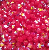 4mm Dark Red Coral Aurore Boreale Swarovski Bicone beads Cuts 36/72/144/432/1000 Pieces jewelry making materials