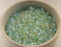 4mm Swarovski Chrysolite AB 2X FC Bicones Rainbow Crystal Beads 36/72/144/432/720 Pieces jewelry making, embroidery couture materials