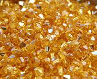 4mm Swarovski Light Topaz Aurore Boreale Bicones 36/72/144/432/720 Pieces rainbow beads, jewelry making, couture embellishments, embroidery