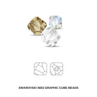 Swarovski 5603 4mm Graphic Cube Crystal 12/36/72/144/288 Pieces Crystal/AB/Golden Shadow PREMIUM MATERIALS, vintage findings, wedding