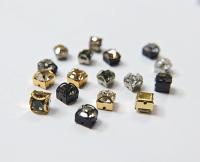 Swarovski 39ss Vintage Clips Sewon (31 Crystal Colors) 4 Hole Sliders 6/12/24/100 Pieces, Silver/Gold/Black Fittings PREMIUM Materials