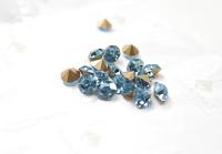 Swarovski 24ss/28ss/38ss Chaton Round Aquamarine (202) 6/12/24/100/300/500 Pieces