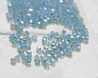 Swarovski (3/4mm) Aquamarine AB 2X FC Bicones Beads Rainbow 36/72/144/432/720 Pieces (202), embellishments couture, jewelry making