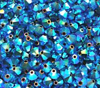 3/4mm Jet 2X Aurore Boreale Swarovski Bicone Beads 36/72/144/432/720 Pieces (280) rainbow beads, jewelry making, couture embellishment