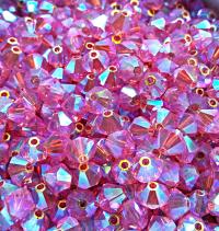 5mm Rose 2X Aurore Boreale Swarovski Bicones 12/36/72/144/432/720 Pieces (209) rainbow beads, wedding decoration, couture materials