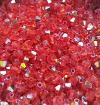4mm Swarovski Padparadscha AB Bicones 36/72/144/432/720 Pieces rainbow beads, jewelry making, couture embellishments, embroidery materials