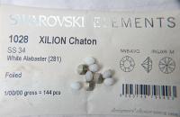 Swarovski 34ss Chaton Round White Alabaster (281) 6/12/24/100/300 Pieces