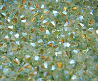 4mm Swarovski Chrysolite AB 2X FC Bicones Rainbow Crystal Beads 36/72/144/432/720 Pieces jewelry making, embroidery couture materials