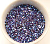 Swarovski (3/4mm) Amethyst AB 2X FC Bicones Rainbow Beads 36/72/144/432/720 Pieces rainbow beads, jewelry making, couture embellishments