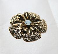 48 mm Vintage Gold Swarovski White Opal Flat Back Embellishment, Flower Centers, DIY, Hair Bow Supplies 1/2/6 Pieces wedding decorations