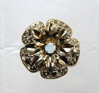 48 mm Vintage Gold Swarovski White Opal Flat Back Embellishment, Flower Centers, DIY, Hair Bow Supplies 1/2/6 Pieces wedding decorations